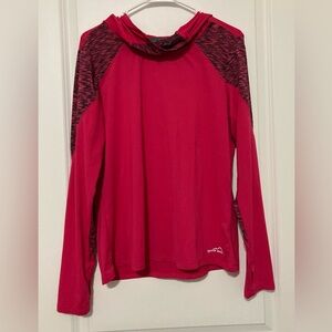 Eddie Bauer Bright Pink Longsleeve Hooded Stretchy Shirt Women’s Large
